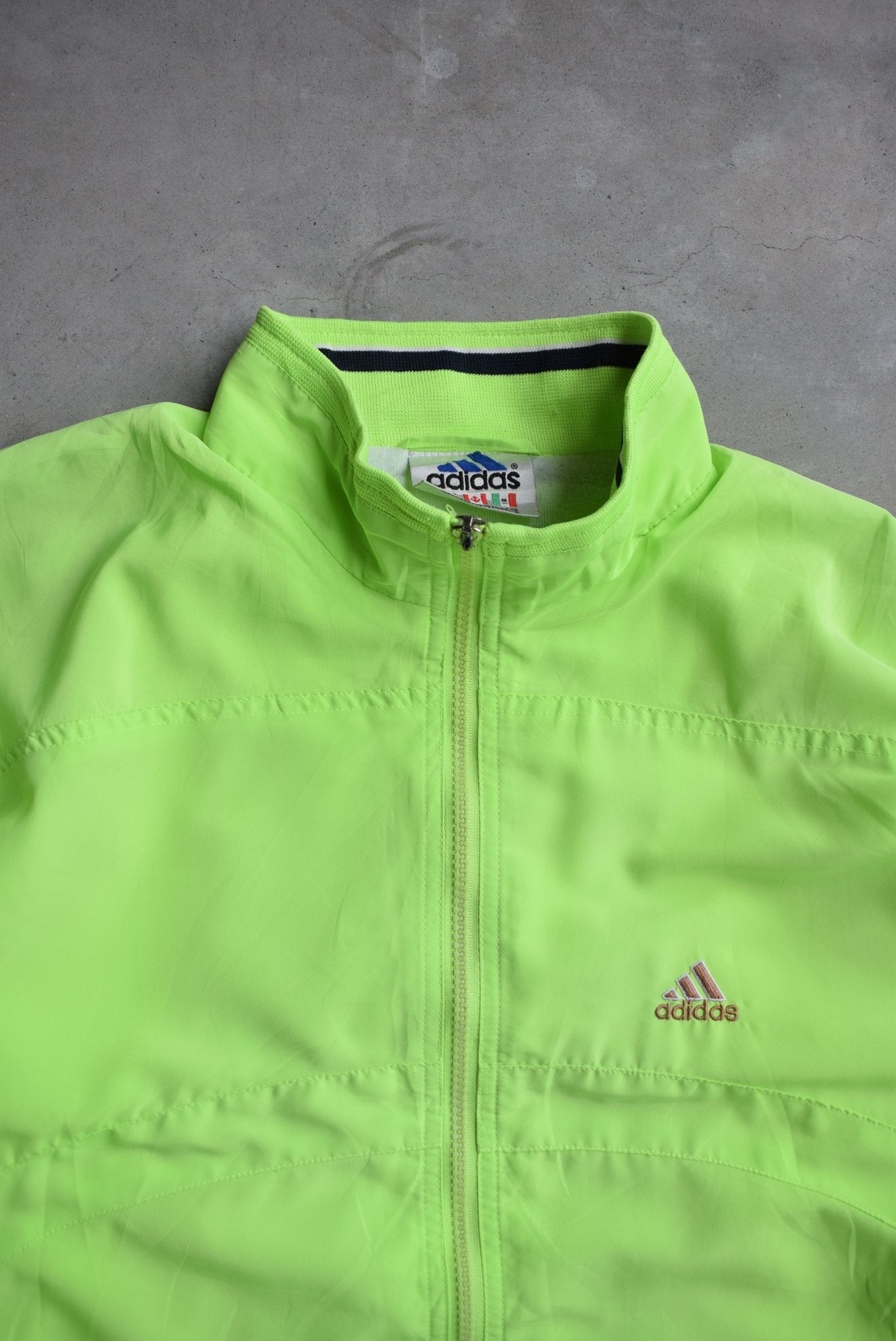 Adidas Fluorescent Green Embroidered Logo Jacket — 2000s (M) - Retrospective Store