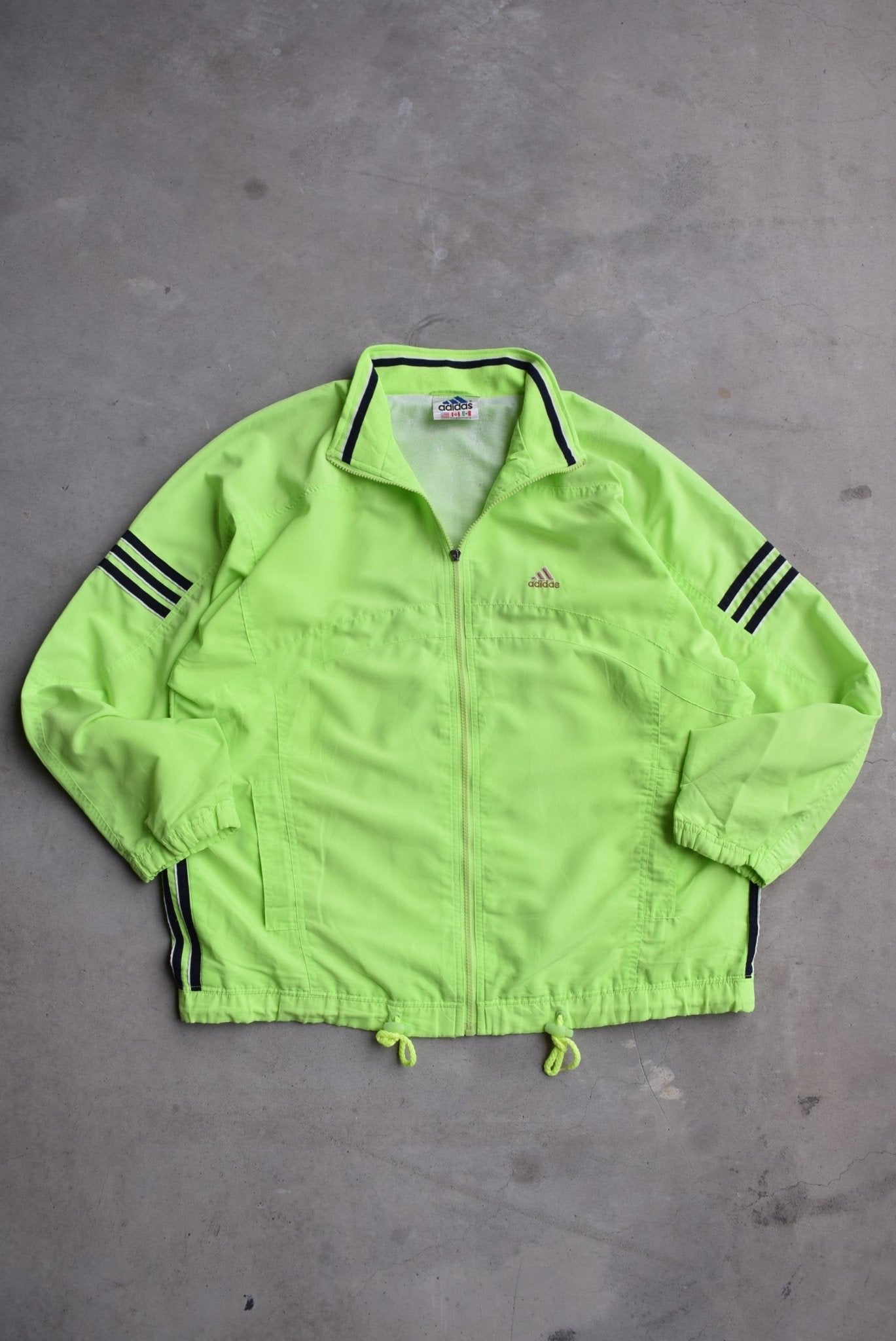 Adidas Fluorescent Green Embroidered Logo Jacket — 2000s (M) - Retrospective Store