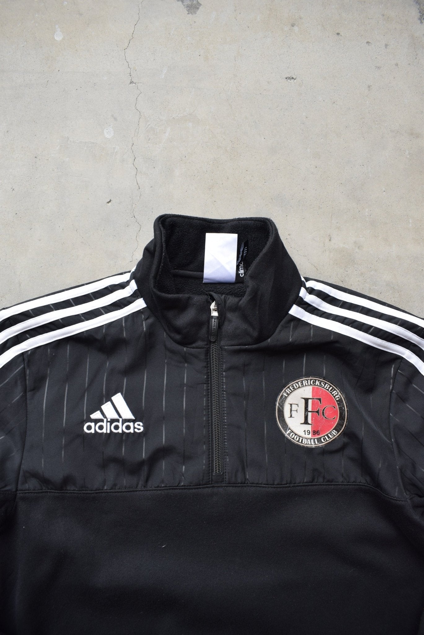 Adidas Football Black Embroidered Quarter Zip — 2000s (S) - Retrospective Store