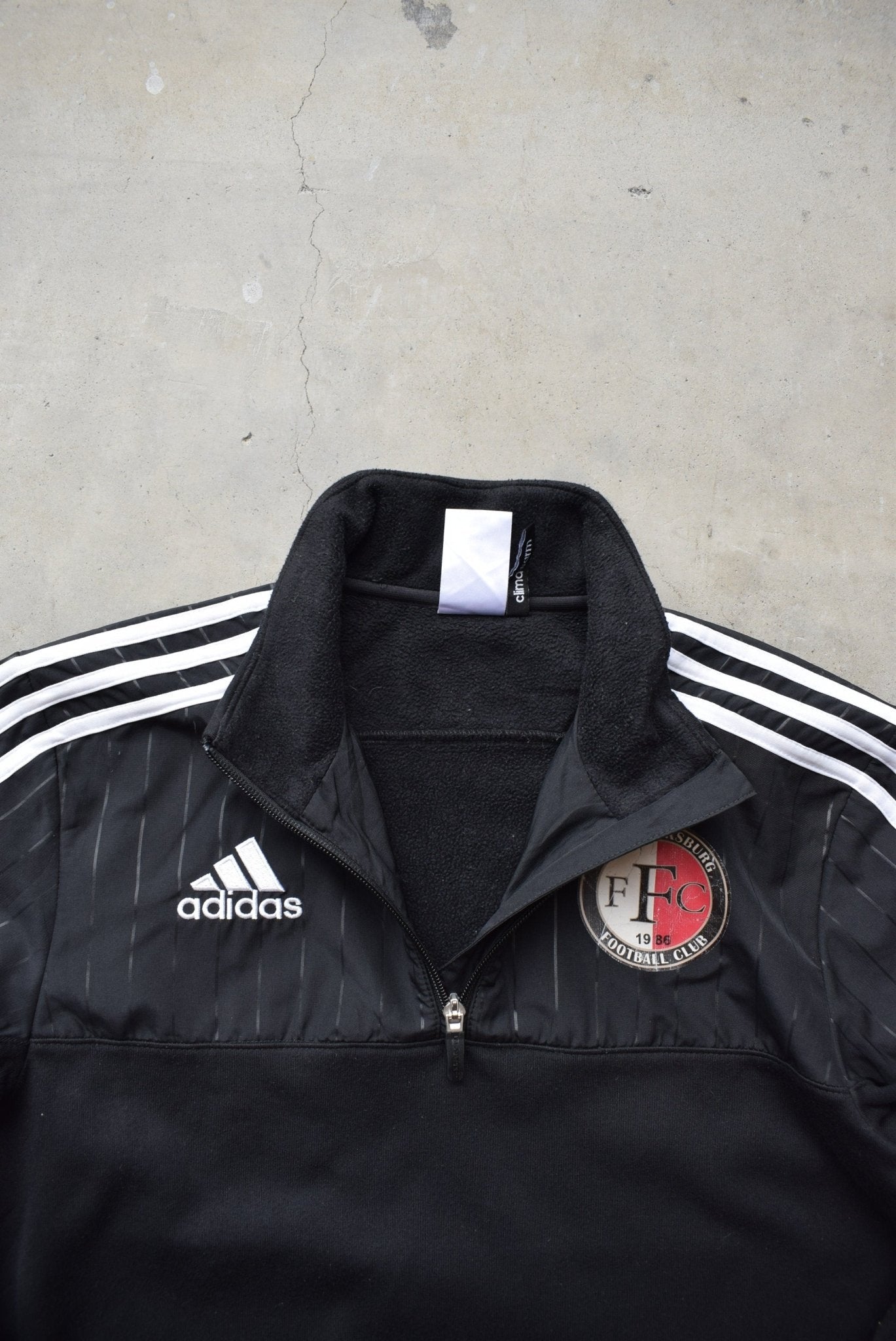 Adidas Football Black Embroidered Quarter Zip — 2000s (S) - Retrospective Store