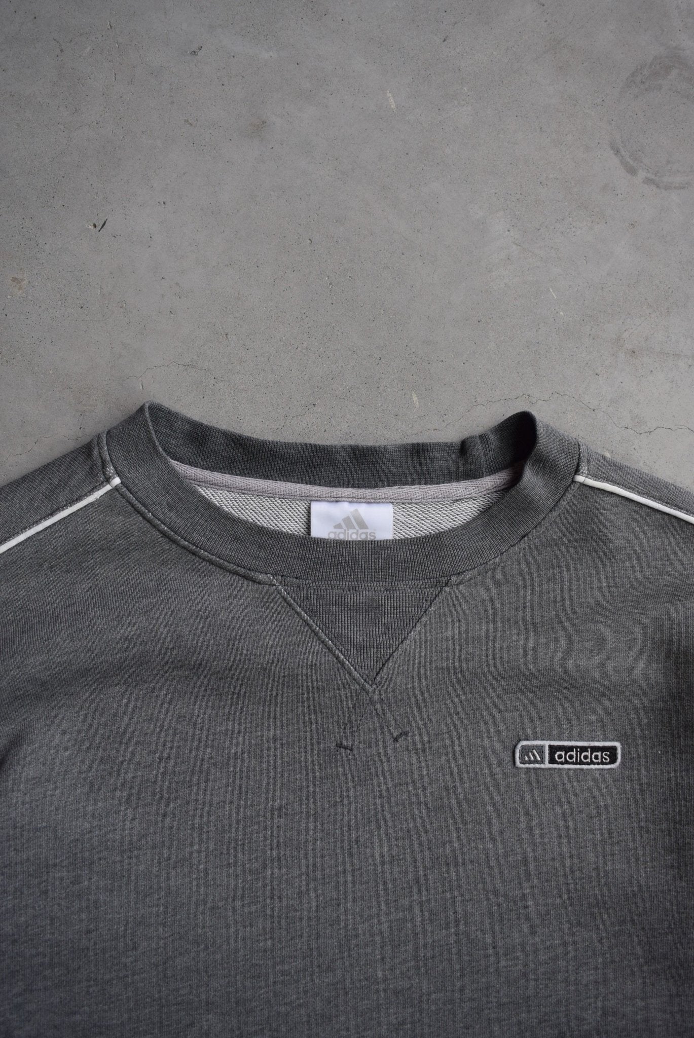 Adidas Grey Embroidered Crewneck — 2000s (M/L) - Retrospective Store