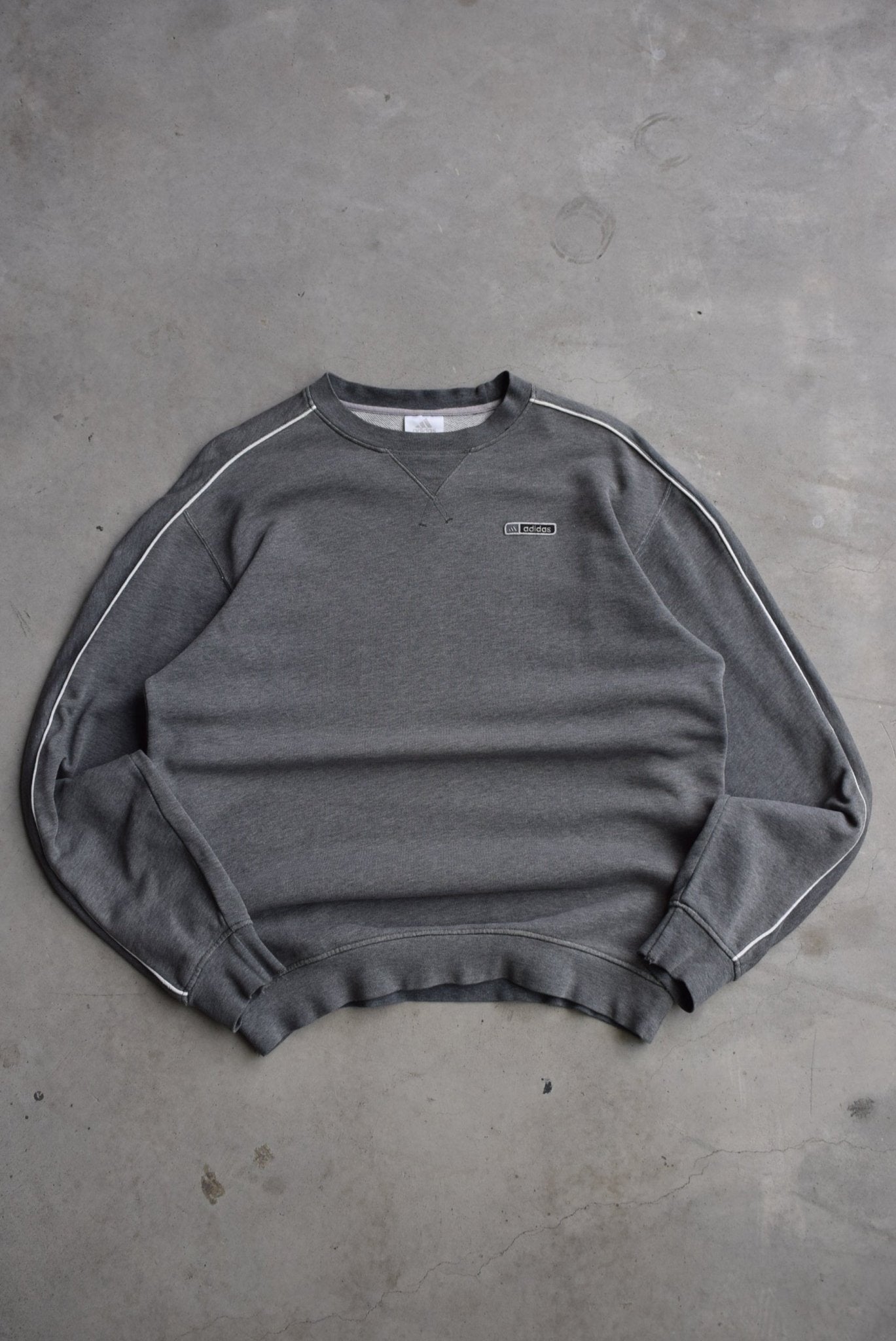 Adidas Grey Embroidered Crewneck — 2000s (M/L) - Retrospective Store