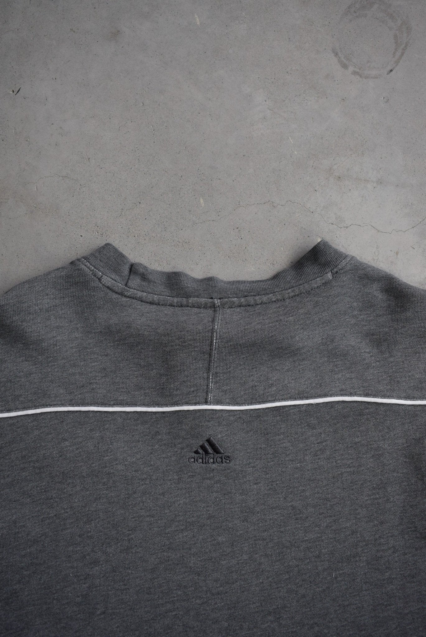 Adidas Grey Embroidered Crewneck — 2000s (M/L) - Retrospective Store