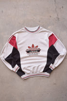 Adidas Grey Embroidered Spellout Crewneck — 1990s (M/L) - Retrospective Store
