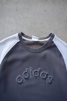 Adidas Grey Embroidered Spellout Crewneck — 2000s (L) - Retrospective Store