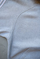 Adidas Grey Embroidered Spellout Full-Zip Hoodie — 1990s (XL) - Retrospective Store