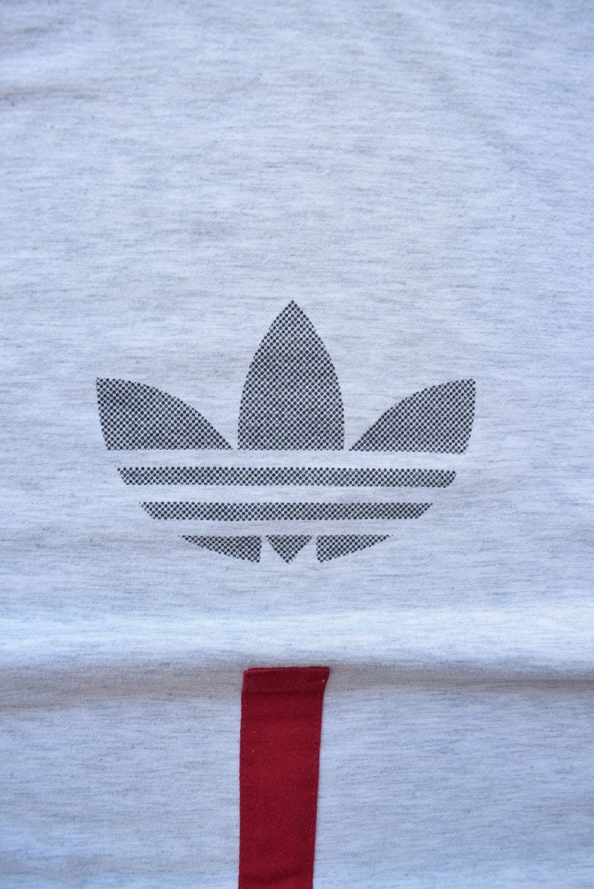 Adidas Grey & Red Graphic Tee — 1990s (XL) - Retrospective Store