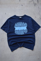 Adidas Hoops Navy Graphic Tee — 2000s (L) - Retrospective Store