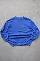 Adidas Lifestyle Blue Embroidered Spellout Crewneck — 1990s (L) - Retrospective Store