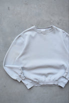 Adidas Light-Grey Embroidered Logo Crewneck — 1990s (S) - Retrospective Store