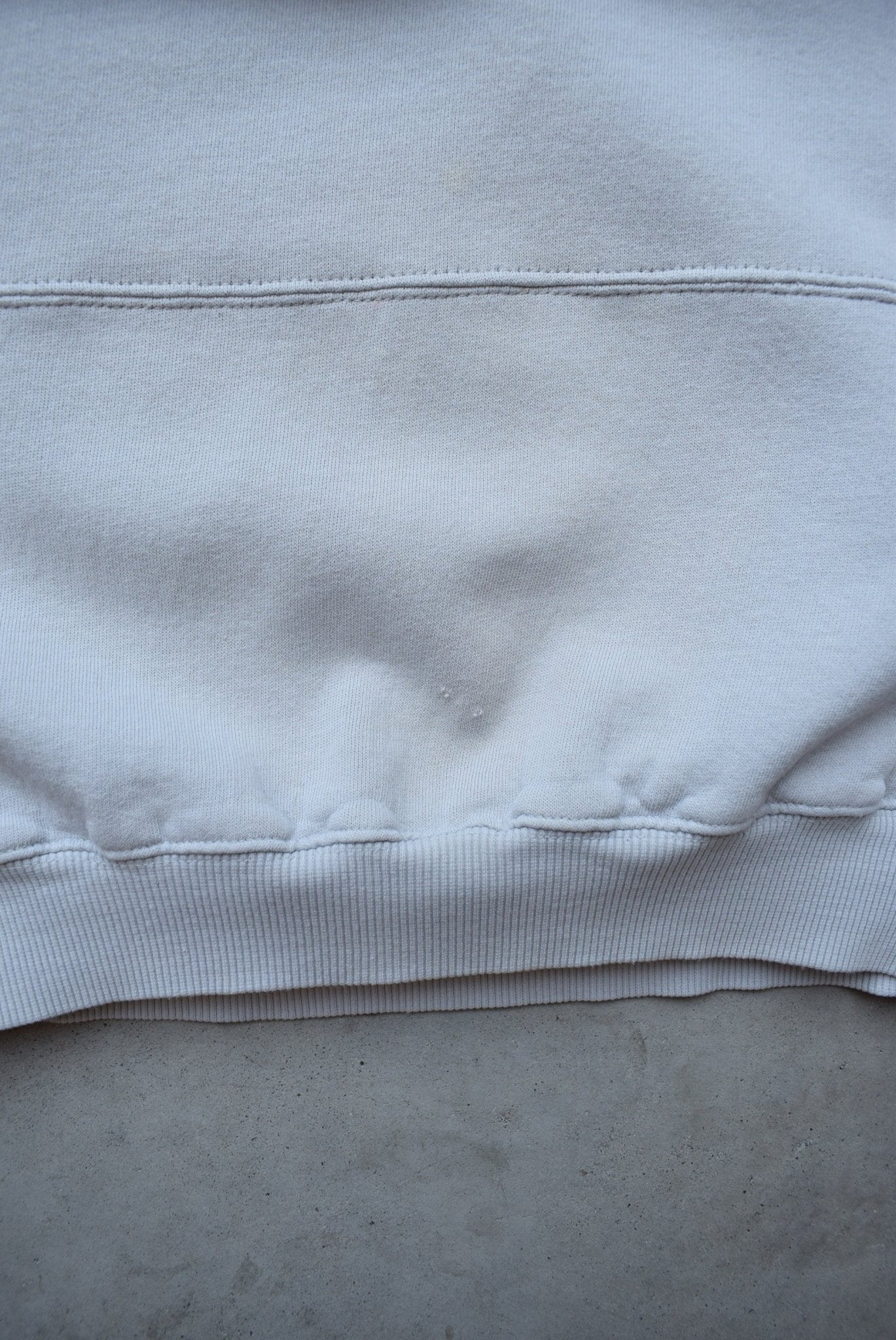 Adidas Light-Grey Embroidered Logo Crewneck — 1990s (S) - Retrospective Store