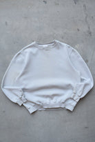 Adidas Light-Grey Embroidered Logo Crewneck — 1990s (S) - Retrospective Store