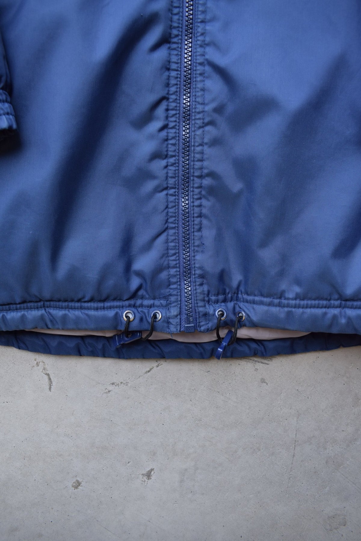 Adidas Navy & Cream Embroidered Heavyweight Jacket — 1990s (L/XL) - Retrospective Store