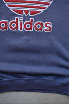 Adidas Navy Embroidered Spellout Crewneck — 1990s (M) - Retrospective Store