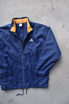 Adidas Navy Embroidered Spellout Jacket — 1990s (L) - Retrospective Store