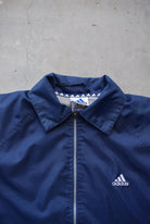Adidas Navy Embroidered Spellout Jacket — 1990s (L/XL) - Retrospective Store