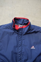 Adidas Navy Embroidered Spellout Jacket — 1990s (M/L) - Retrospective Store