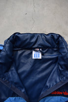 Adidas Navy Embroidered Spellout Spray Jacket — 1980s (L/XL) - Retrospective Store