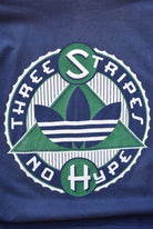 Adidas Navy Graphic Tee — 1990s (L) - Retrospective Store