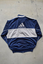Adidas Navy & Grey Embroidered Logo Jacket — 1990s (M) - Retrospective Store