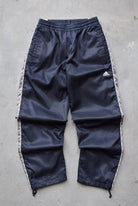 Adidas Navy & Grey Embroidered Logo Track Pants — 2000s (S) - Retrospective Store