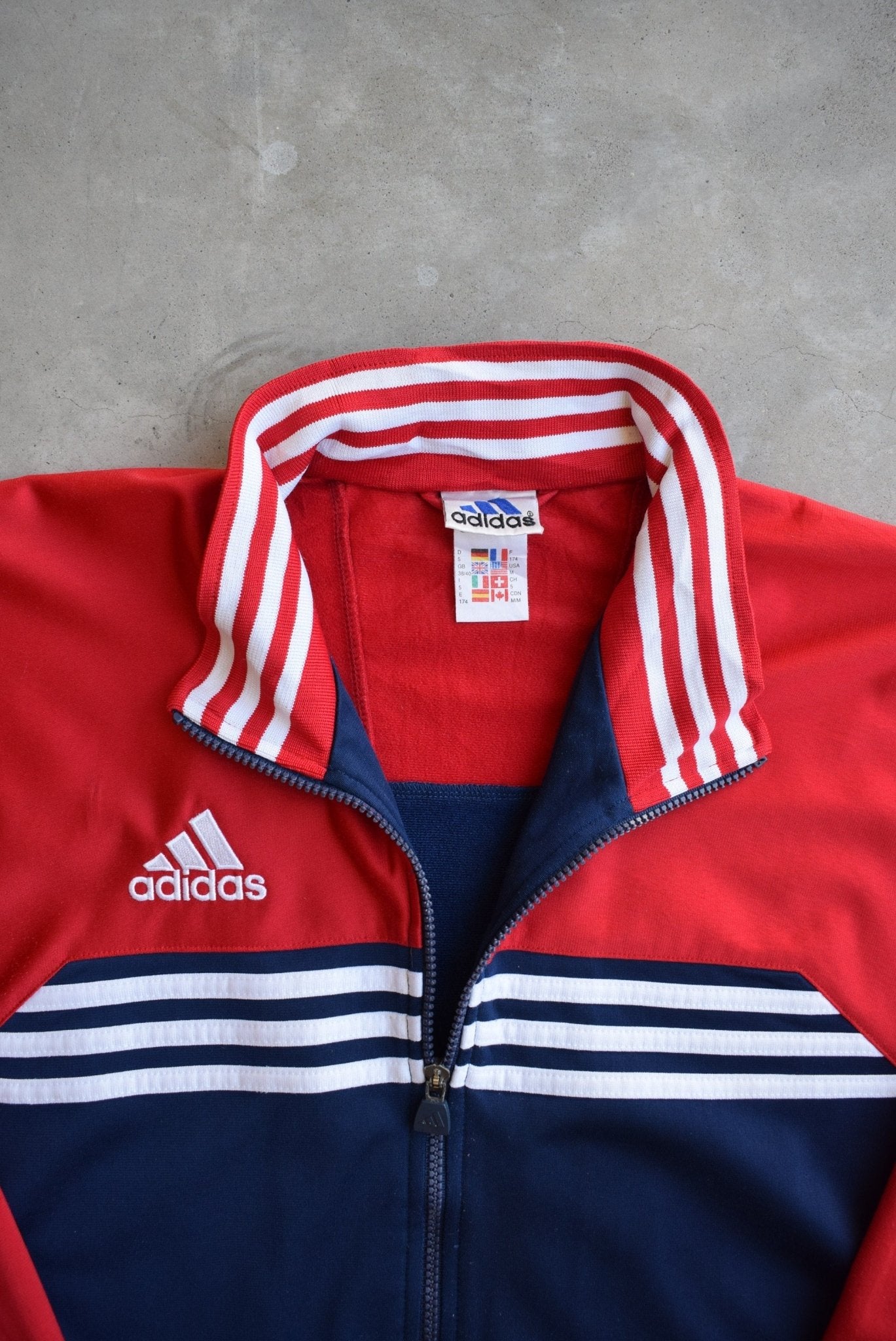 Adidas Navy & Red Embroidered Logo Jacket — 2000s (M) - Retrospective Store
