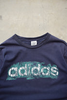 Adidas Navy Spellout Tee — 1990s (M/L) - Retrospective Store