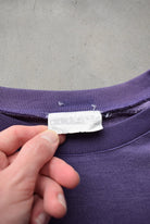 Adidas Purple Graphic Spellout Crewneck — 1980s (XL) - Retrospective Store
