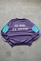 Adidas Purple Graphic Spellout Crewneck — 1980s (XL) - Retrospective Store