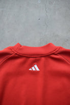 Adidas Red Embroidered Logo Crewneck — 1990s (L) - Retrospective Store
