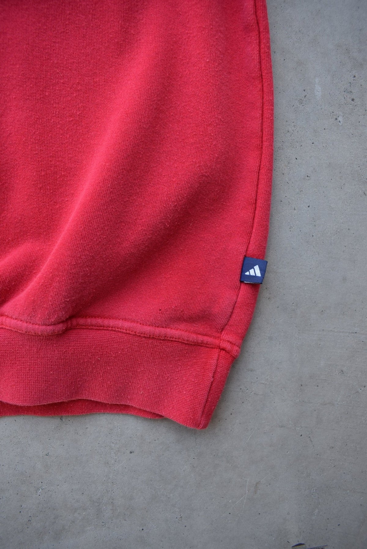 Adidas Red Embroidered Spellout Crewneck — 1990s (L) - Retrospective Store