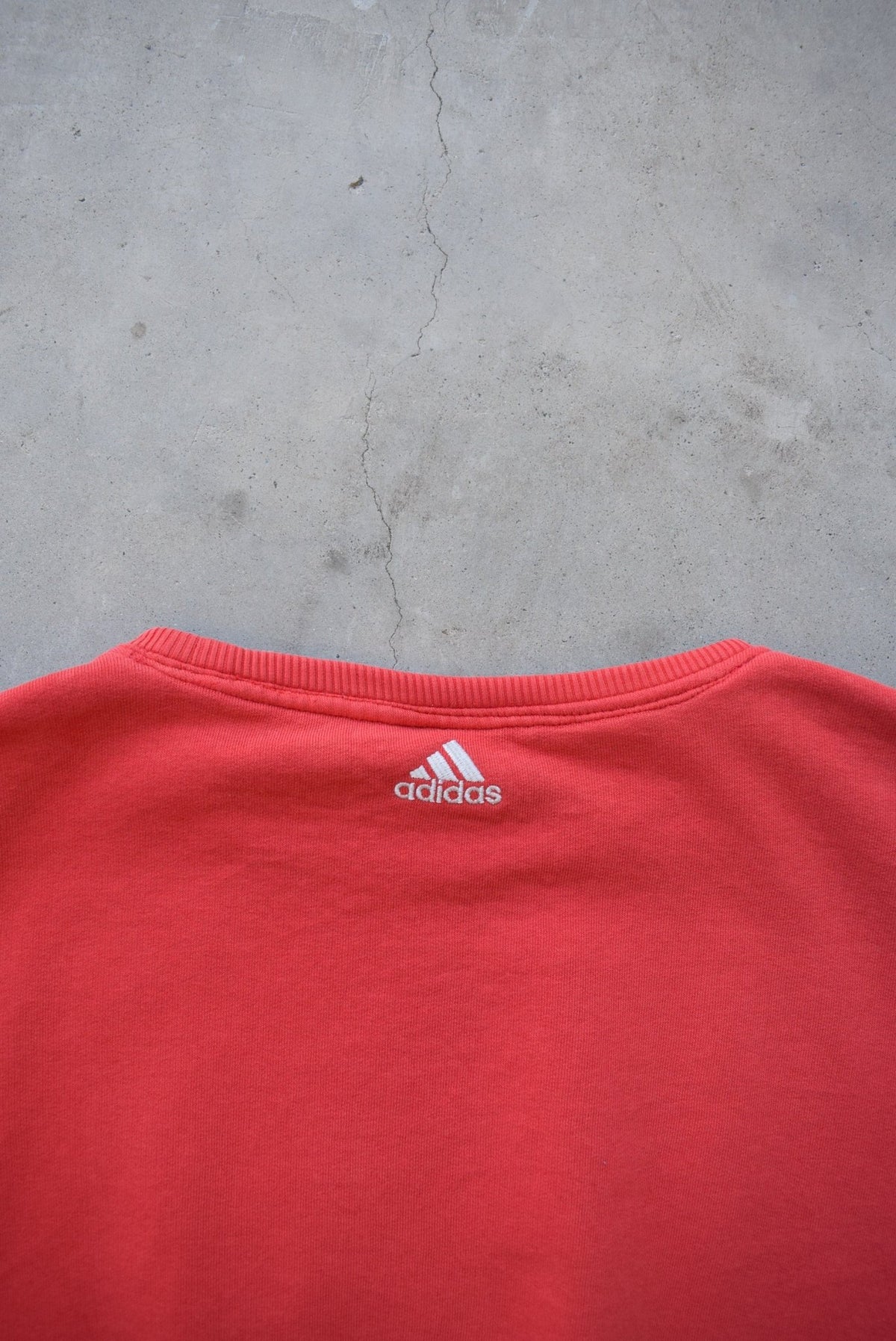 Adidas Red Embroidered Spellout Crewneck — 1990s (S) - Retrospective Store