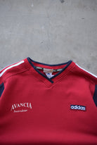 Adidas Red Embroidered Spellout Crewneck — 1990s (XL) - Retrospective Store