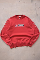 Adidas Red Embroidered Spellout Crewneck — 2000s (M) - Retrospective Store