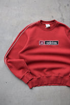 Adidas Red Embroidered Spellout Crewneck — 2000s (M) - Retrospective Store