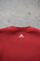 Adidas Red Embroidered Spellout Crewneck — 2000s (M) - Retrospective Store