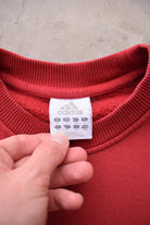 Adidas Red Embroidered Spellout Crewneck — 2000s (M) - Retrospective Store
