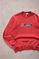 Adidas Red Embroidered Spellout Crewneck — 2000s (M) - Retrospective Store