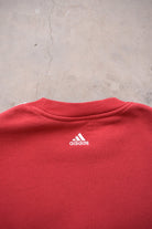 Adidas Red Embroidered Spellout Crewneck — 2000s (M) - Retrospective Store