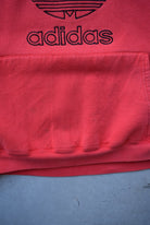 Adidas Red Embroidered Spellout Hoodie — 1990s (M/L) - Retrospective Store