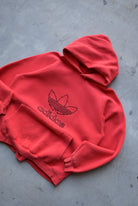 Adidas Red Embroidered Spellout Hoodie — 1990s (M/L) - Retrospective Store