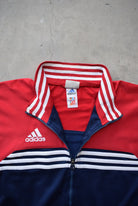 Adidas Red & Navy Embroidered Spellout Jacket — 1990s (L) - Retrospective Store