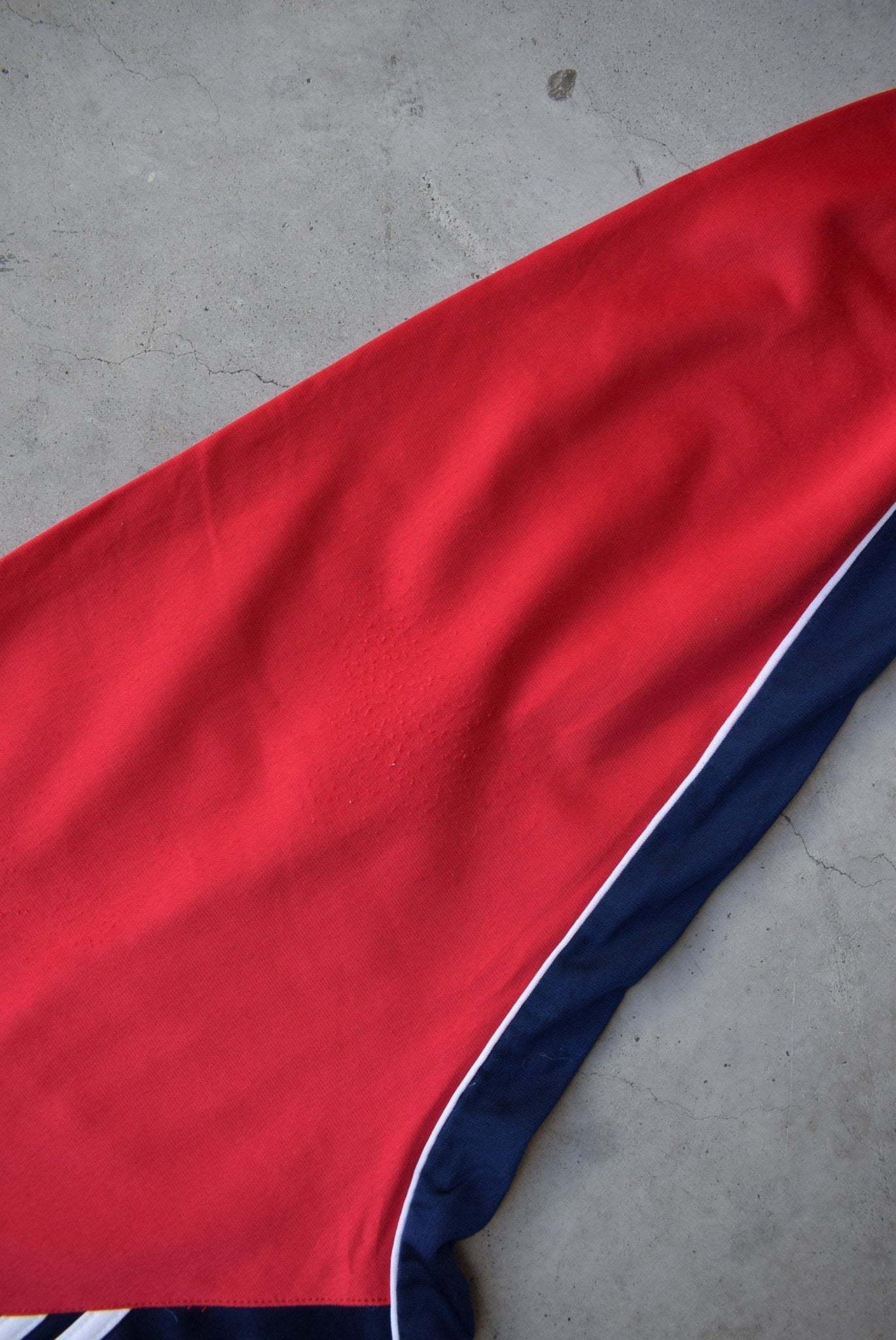 Adidas Red & Navy Embroidered Spellout Jacket — 1990s (L) - Retrospective Store