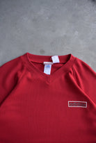 Adidas Red Spellout Long Sleeve Pullover — 1990s (XXL) - Retrospective Store