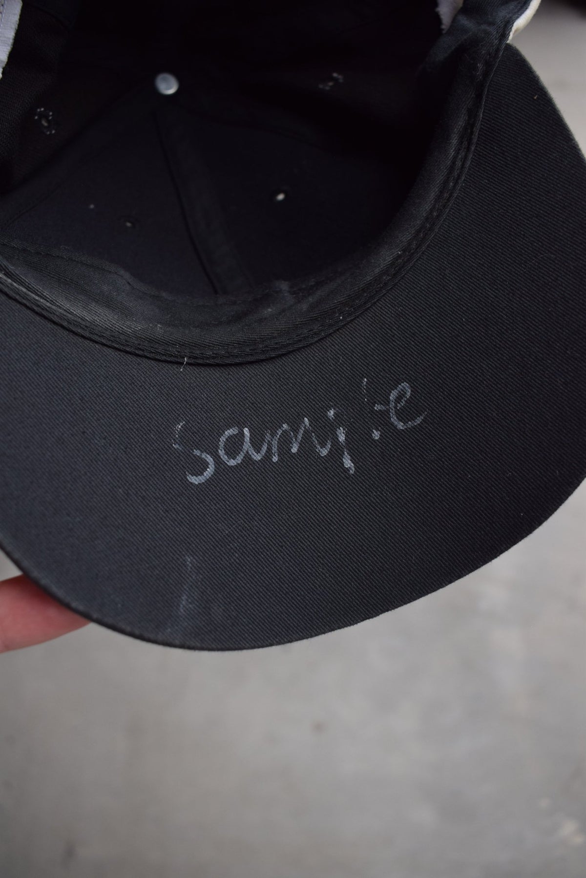 Adidas Sample Black Embroidered Spellout Hat — 1990s (YOUTH) - Retrospective Store