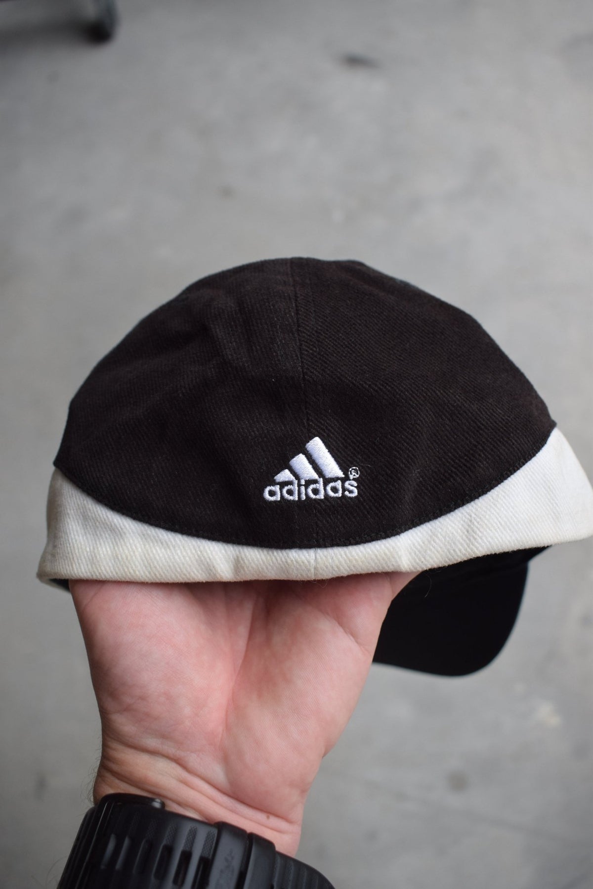 Adidas Sample Black Embroidered Spellout Hat — 1990s (YOUTH) - Retrospective Store