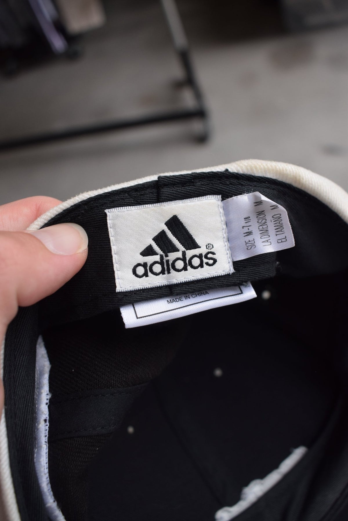 Adidas Sample Black Embroidered Spellout Hat — 1990s (YOUTH) - Retrospective Store