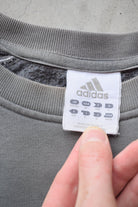 Adidas Slate-Grey Embroidered Spellout Crewneck — 2000s (L) - Retrospective Store