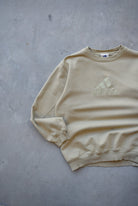 Adidas Tan Embroidered Spellout Crewneck — 1990s (S) - Retrospective Store