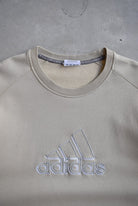 Adidas Tan Embroidered Spellout Crewneck — 2000s (L) - Retrospective Store